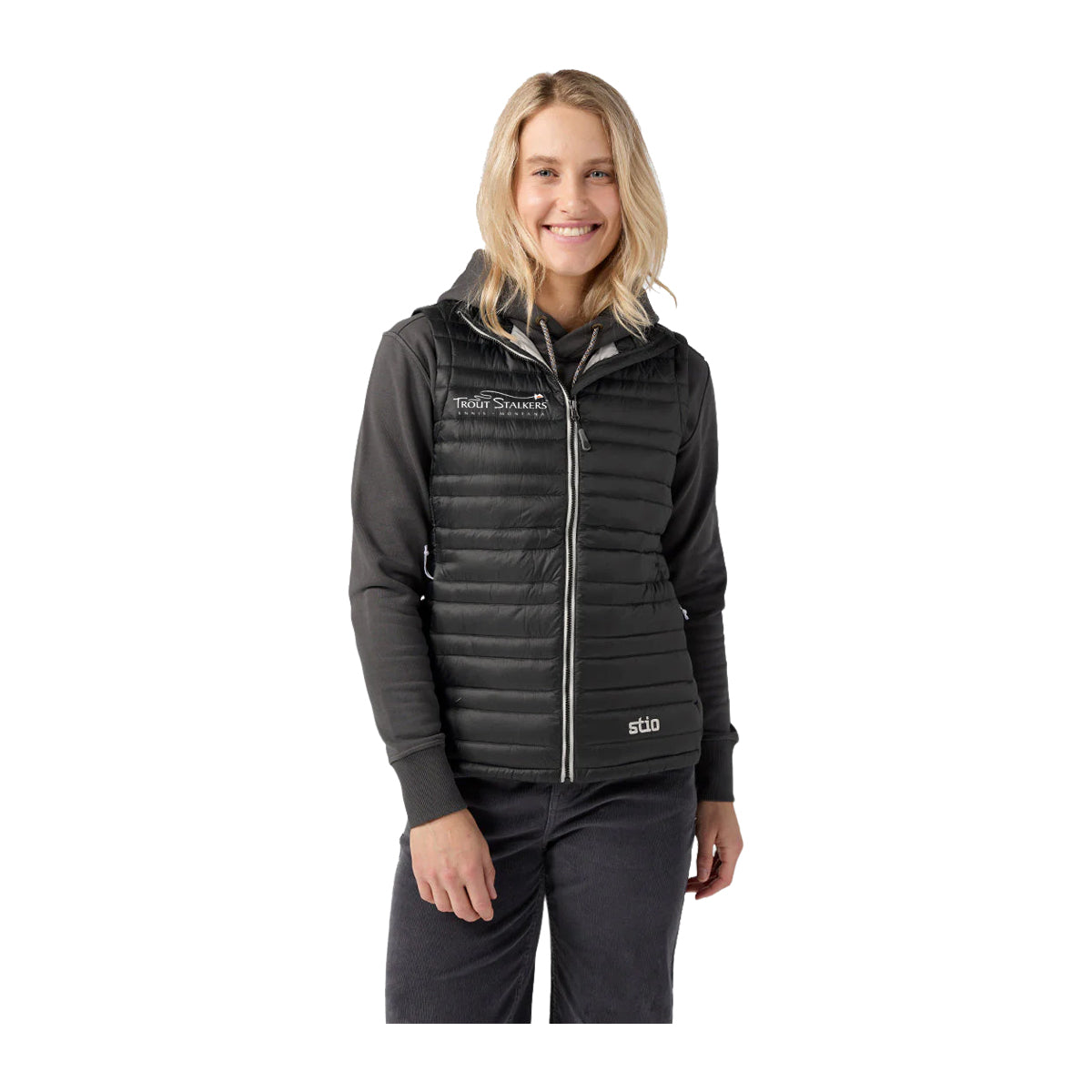 Stio MTS Logo Womens Pinion Down Vest Abyss – Trout Stalkers Fly Shop