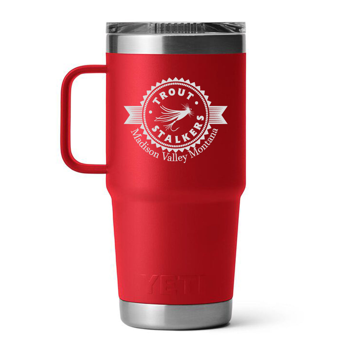 YETI MTS Logo Rambler 20 oz Travel Mug Rescue Red – Trout Stalkers Fly Shop