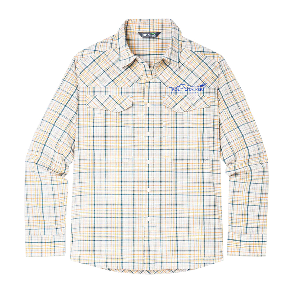 Chemise Stio Homme XL, Marron à Carreaux, Manches Courtes, Performance Camping