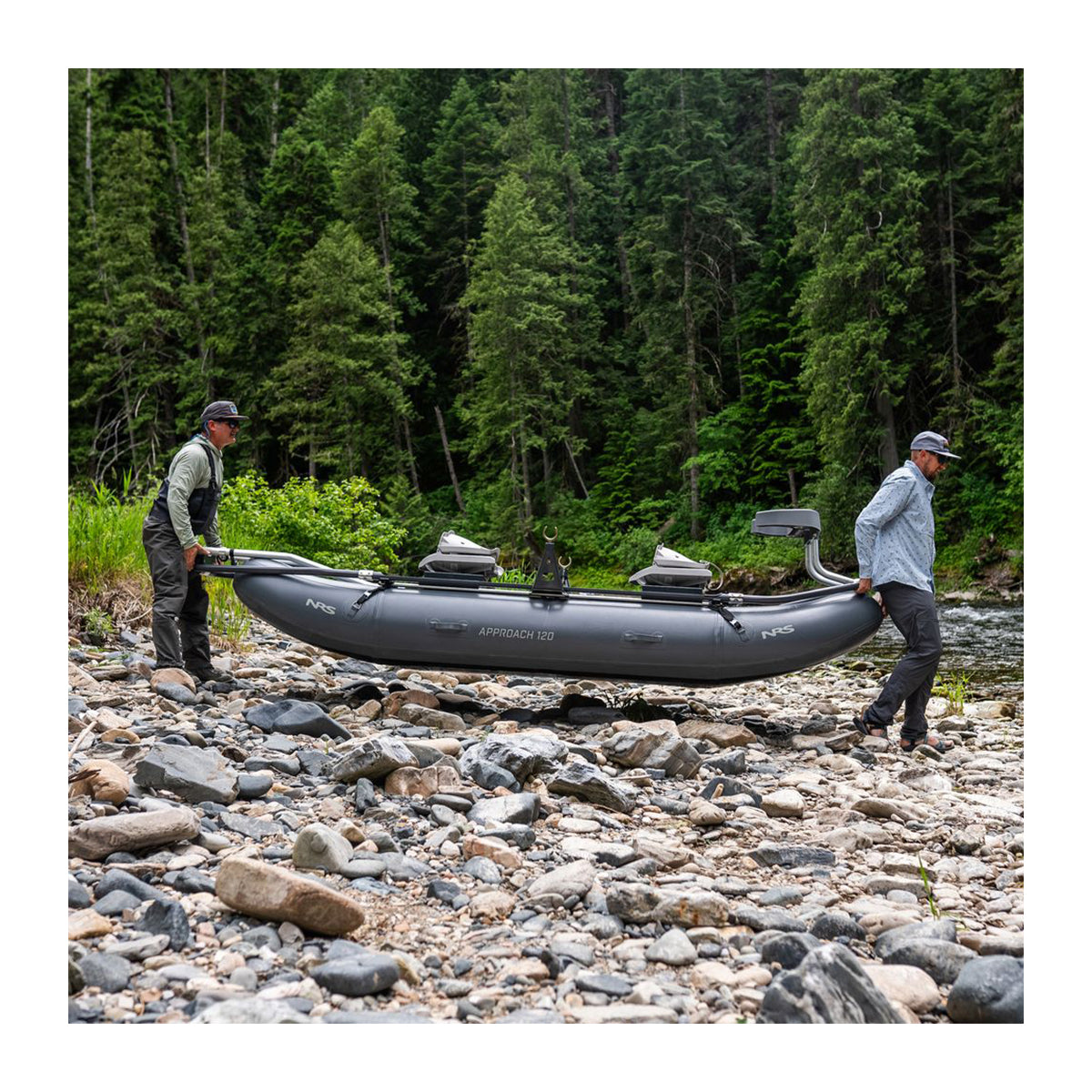 Oar Rigged Raft NRS Approach 120 Fishing Raft with Cataract 8' Oar, Wrap & Stop with C ...