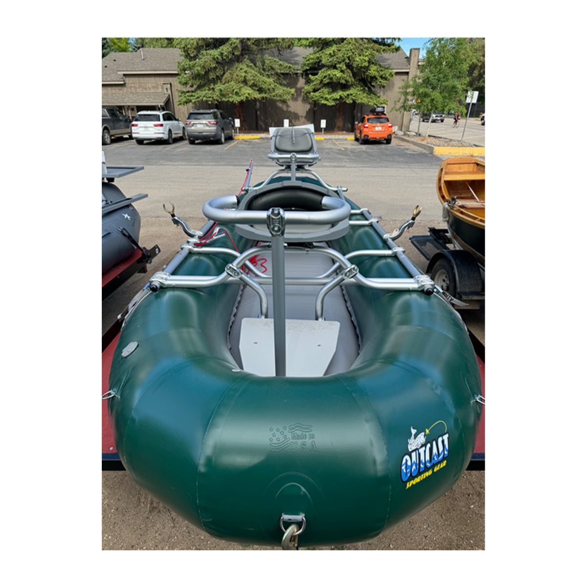 Outcast PAC 1400 Raft Green / Adams Raft Trailer – Trout Stalkers Fly Shop