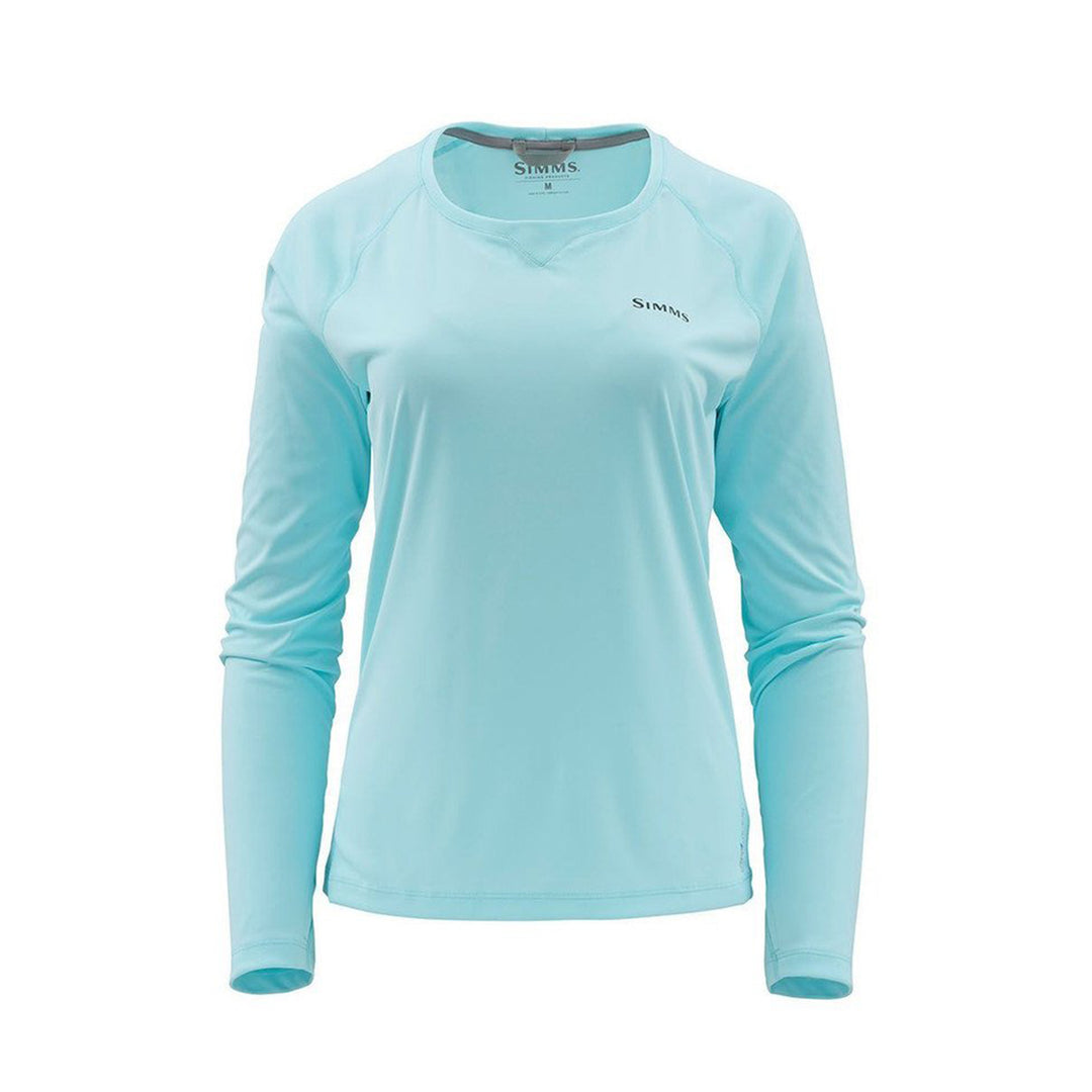 Simms MTS Logo Womens Solarflex LS Crewneck Print Sea Breeze X